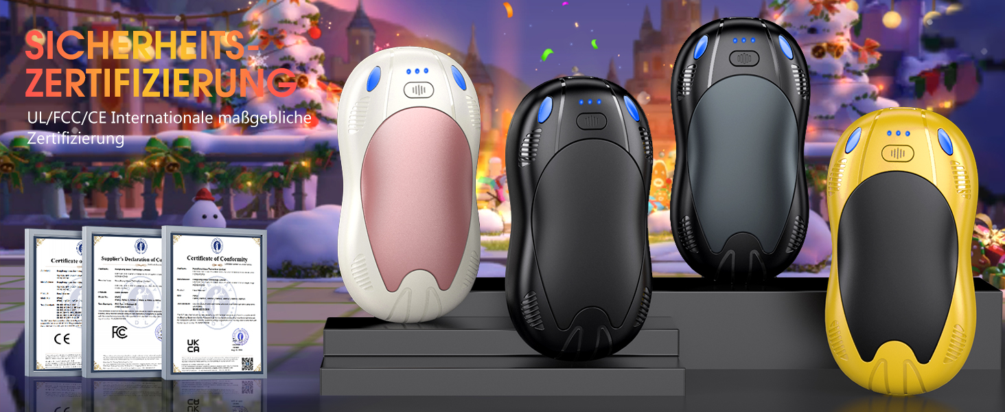 Електричний грілка для рук з акумулятором 10000mAh, 2 шт. в комплекті, 3 режими нагріву, USB, для кемпінгу та активного відпочинку