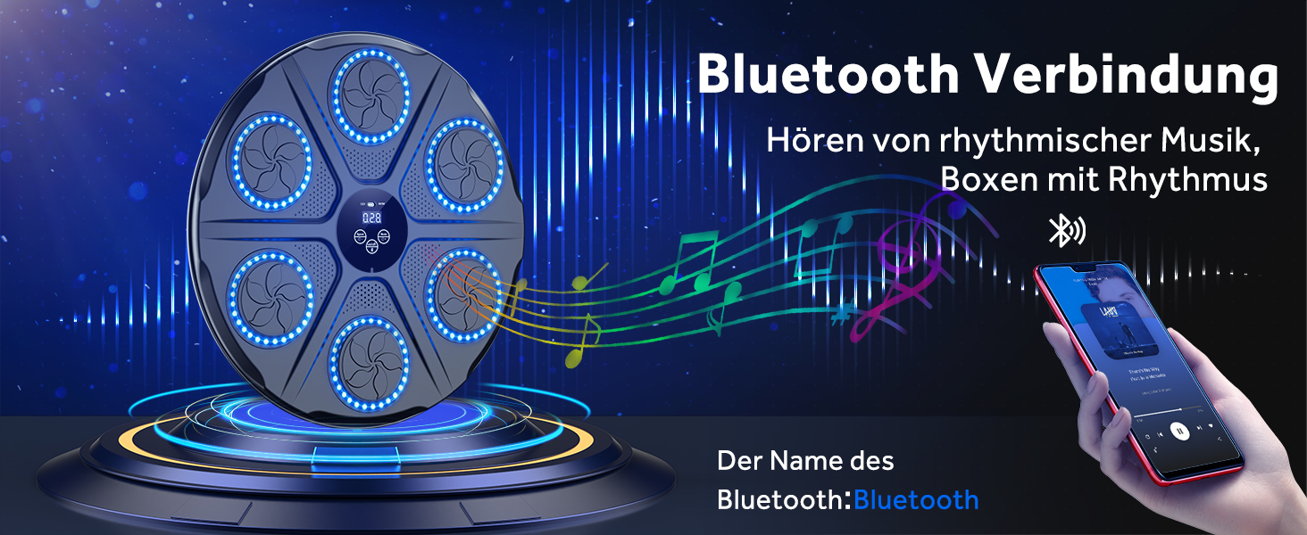 Музична бокс-машина YORRAKA для дорослих з LED-підсвіткою та Bluetooth - бокс-тренажер з 12 режимів швидкості та підрахунку ударів