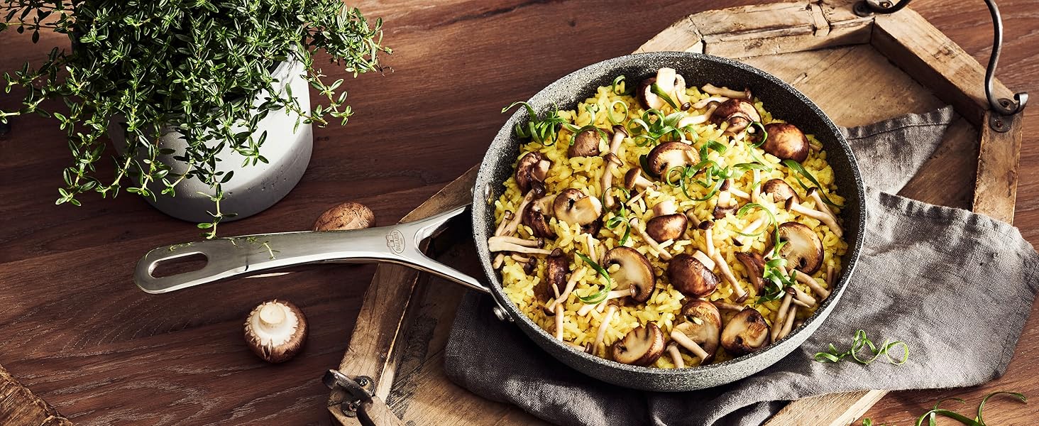 Сковорода BALLARINI Salina з антипригарним покриттям, 24 см, для всіх плит, алюміній, сіра