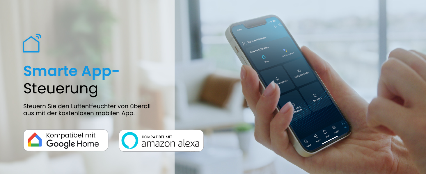 Про Breeze Зволожувач повітря 30л/24г - електричний з Wi-Fi та додатком - датчик вологості, 4л бак, таймер, шланг - від вологи та плісняви