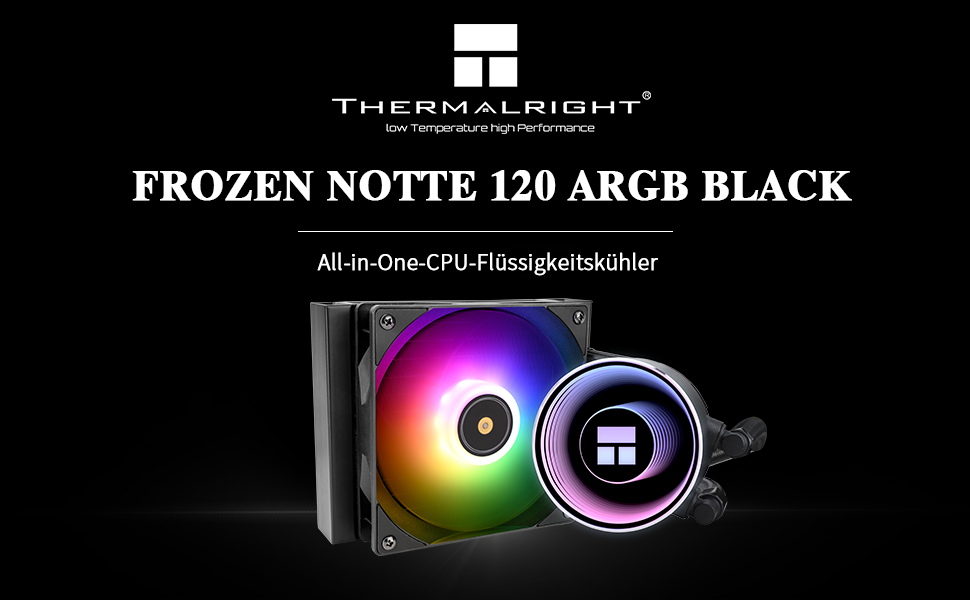 Thermalright Frozen Notte 120 ARGB - рідинне охолодження CPU з RGB підсвічуванням, 120мм, чорний