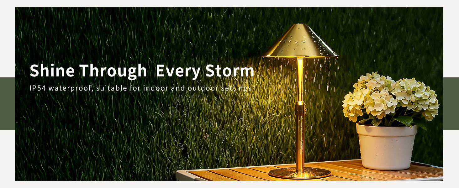 Нічник бездротовий акумуляторний Wiederaufladbare для вітальні, спальні, їдальні - Gold (латунь) з лампочкою, димуванням, сенсорним керуванням, 3-в-1