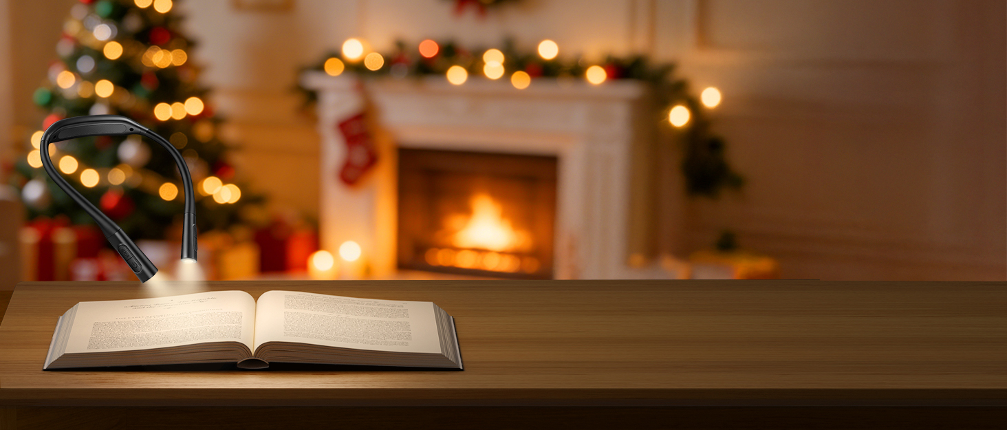 Glocusent Лампа для читання на шиї з 100 годин освітлення, захищає зір | Регульована колірна температура та 5 рівнів яскравості, легка лампа для ліжка, шиття, ремонту