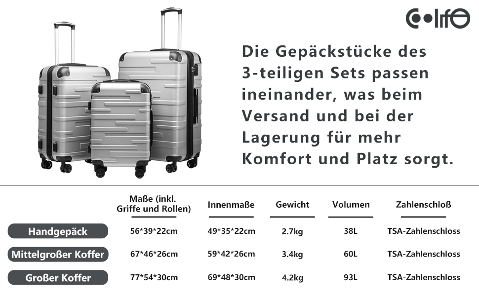 Валіза COOLIFE: жорсткий корпус, ручка-телескопічна, ABS, з TSA-замком, 4 колеса (темно-зелений, ручна поклажа)