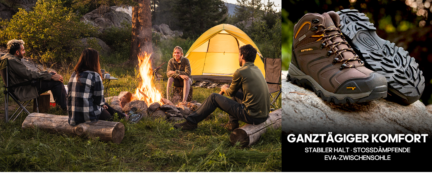 Чоловічі туристичні черевики NORTIV 8: водонепроникні трекінгові черевики для хайкінгу та альпінізму, колір: коричневий/чорний, розмір EU 42