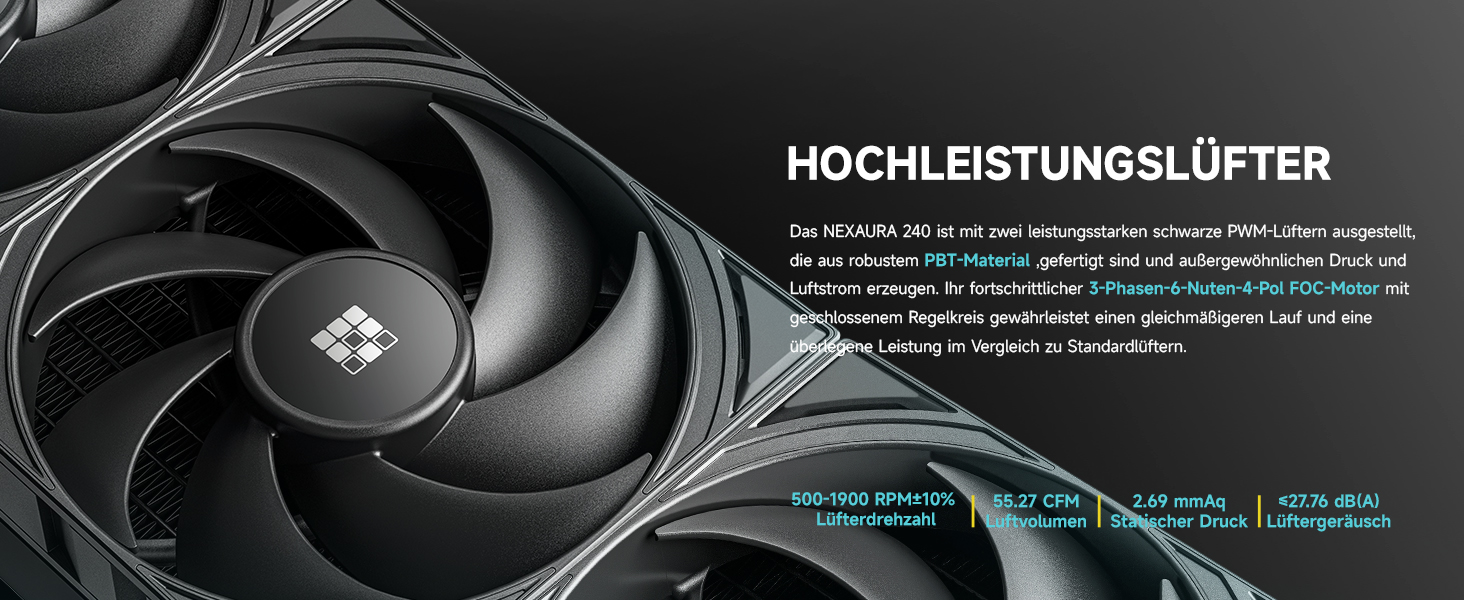 Система водяного охолодження CPU Sudokoo NEXAURA 240: AIO 360мм з 3 вентиляторами PWM, RGB, тиха насос 2500-3600 RPM, підтримка Intel LGA 1851/1700/1200/115X, AMD AM5/AM4, потужність до 300W