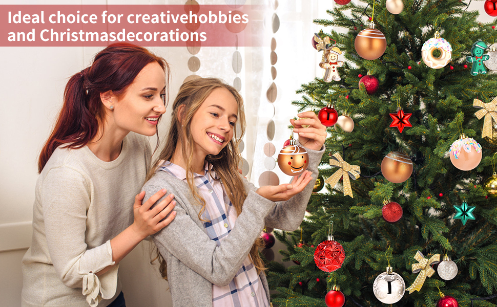 Набір прикрас для ялинки на Новий Рік: 42 штуки, кульки, червоний, зелений, золотий | Ялинкові прикраси