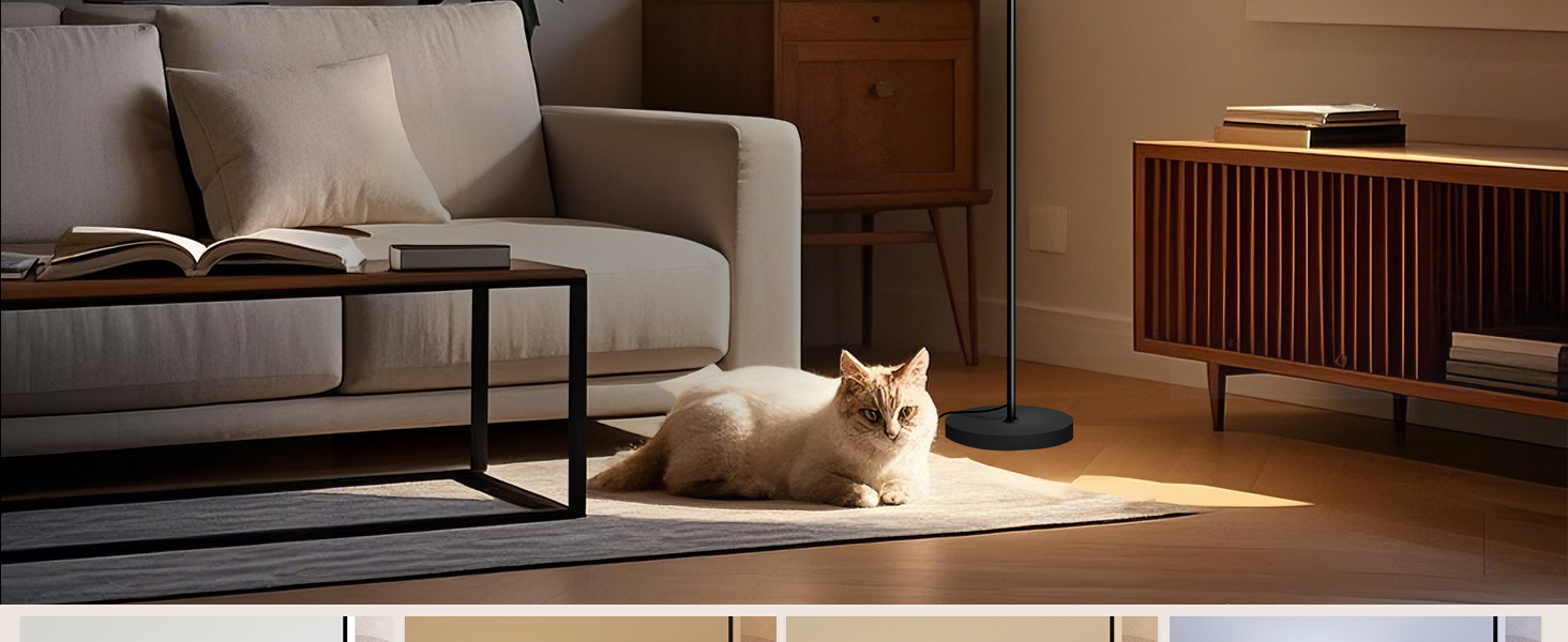 Стійка лампа для вітальні з 3 колірними температурами, 12W E27, бавовняний абажур, вимикач на нозі, LED диммер, підходить для спальні, читання, офісу (сучасний)