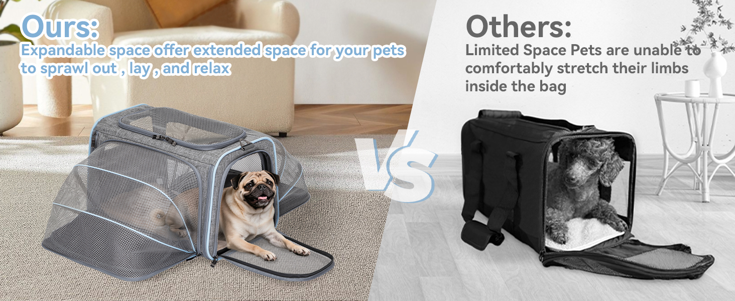 Транспортний бокс для кота/собаки Petsfit - складаний, сірий, M, з м'яким килимком