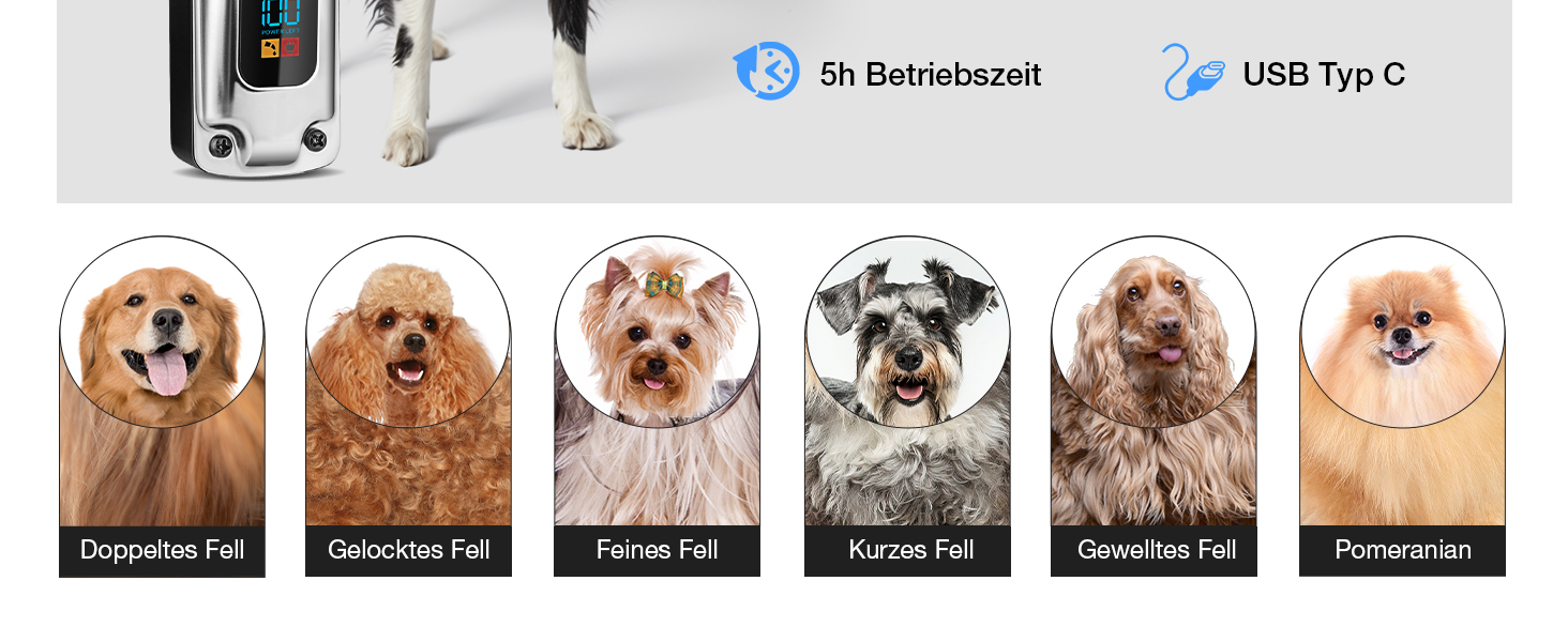 Професійна машинка для стрижки собак Leise - для густого та кучерявого хутра, з нержавіючої сталі