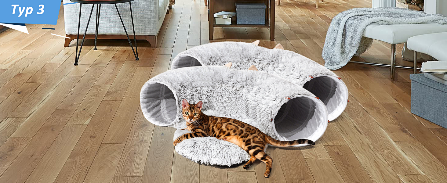 Тунель для котів LUKITO, іграшка для котів, м'яке котяче ліжко, великий тунель з двома входами, хатинка для кота, для домашніх котів