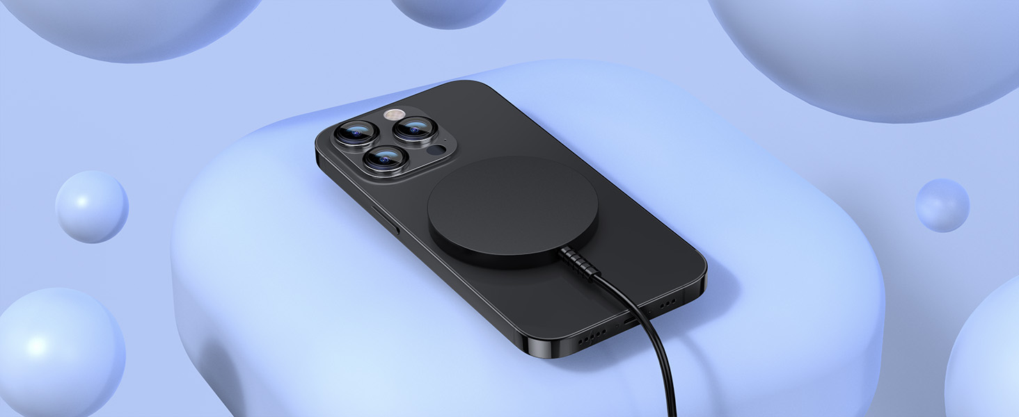 Магнітний бездротовий зарядний пристрій для iPhone 17/16/15/14/13/12 та AirPods Pro/3/2 – 2 шт., Чорний