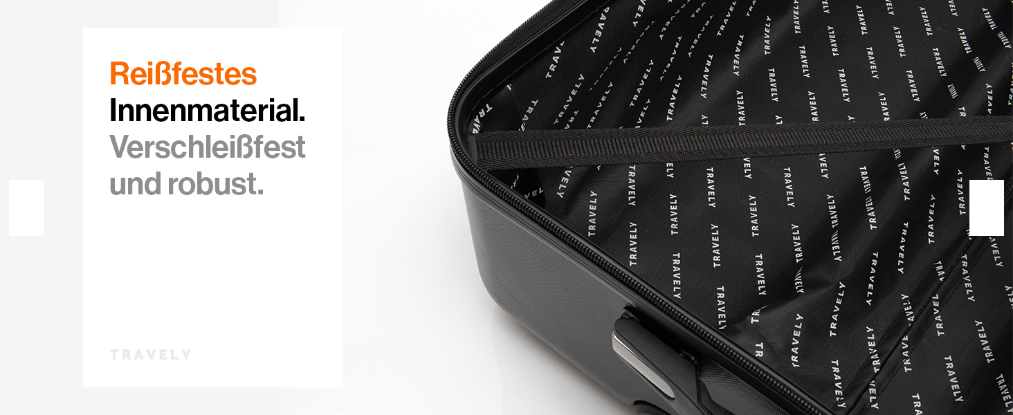 Чемодан Travely з полікарбонату, 77 см, XL, 100 л - міцний валіза з TSA замком та відділом для ноутбука (55x40x23 см), колір: чорний