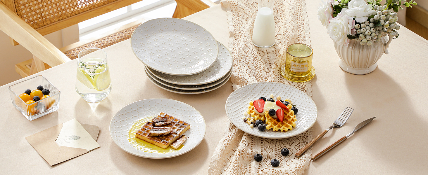 Набір кавових чашок MALACASA з блюдцем, 8 шт. (4 персони), кавовий сервіз з порцеляни, об'єм 180 мл, для кави, чаю, десертів, бежевий