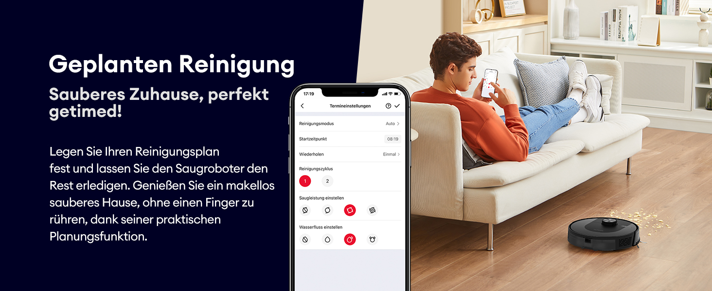 Робот-пилосос Ultenic з функцією миття 6000Pa, LiDAR-навігація, 3-в-1, 150 хв роботи, керування через додаток, для шерсті тварин, килимів та твердих підлог