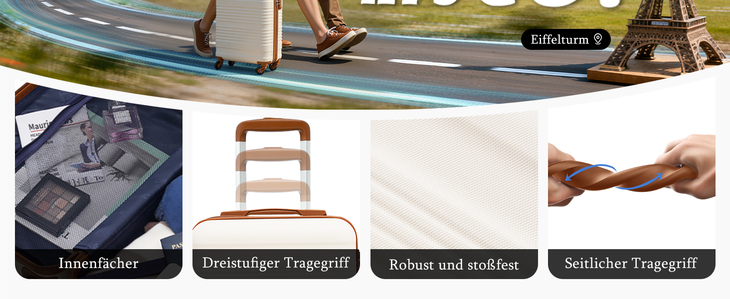 Набір валіз COOLIFE для ручної поклажі (55x35x20cm + 40x25x20cm) з TSA замком, 4 колеса, ABS, жовто-чорний колір