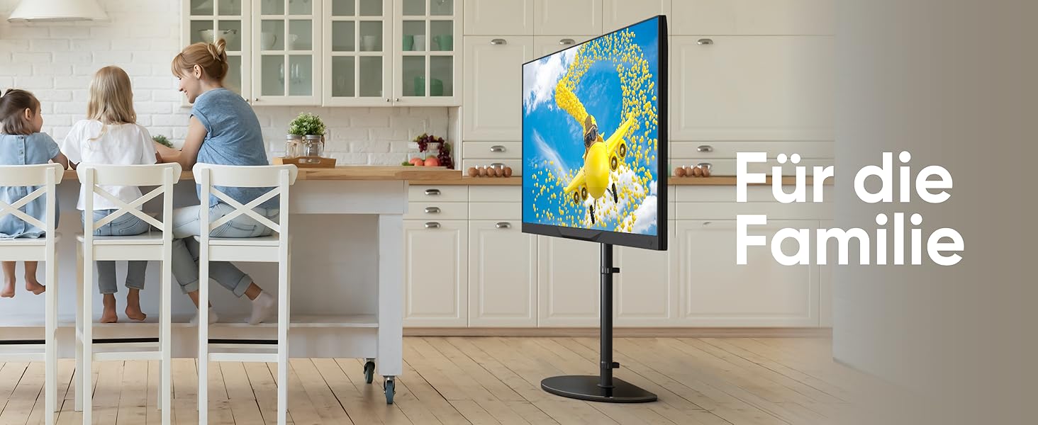 Підставка для телевізора ONKRON TS5060-B: 32-60 дюймів, до 41 кг, регульована, поворотна, VESA 400x400, чорний