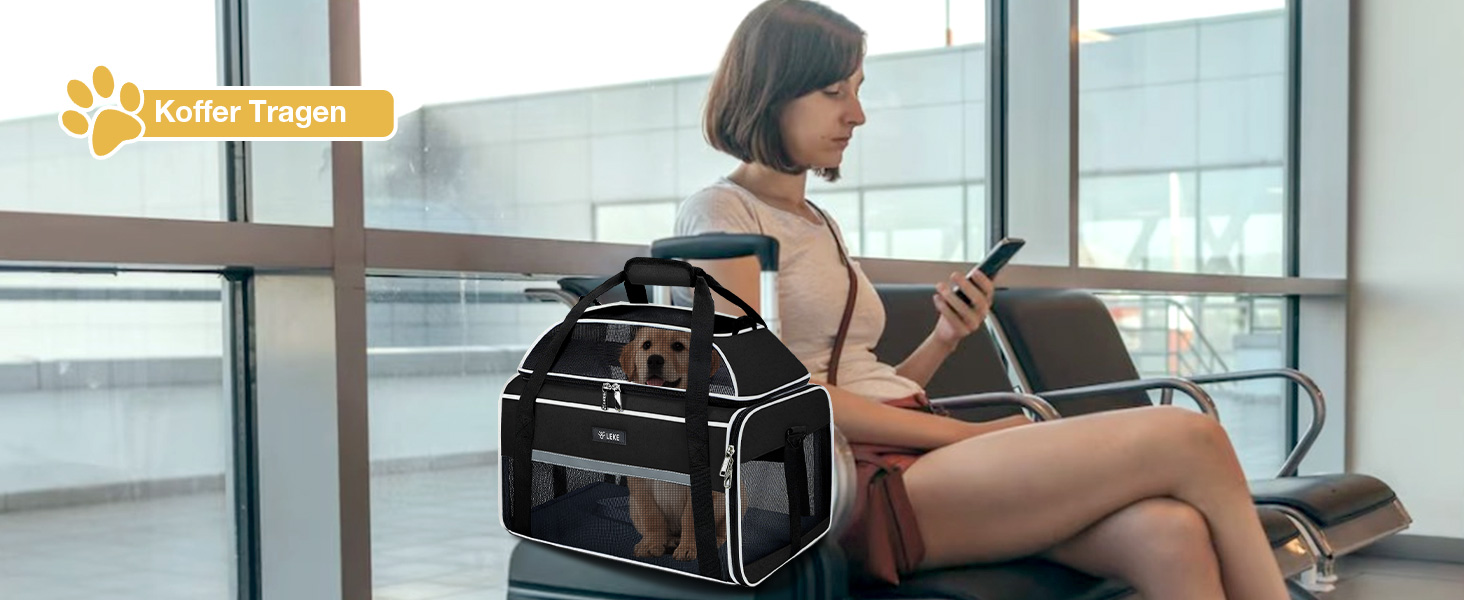 Транспортна сумка для собак та котів, розширювана, до 6 кг, чорна, M