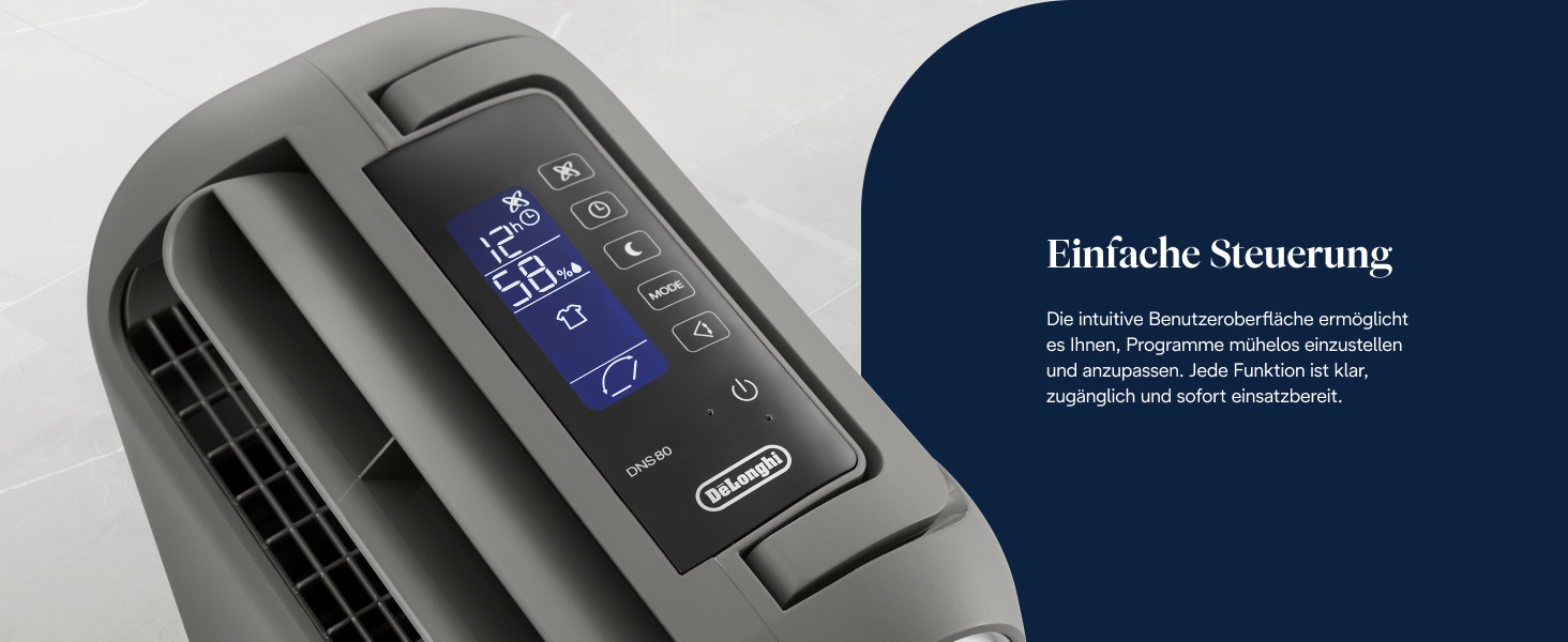 Зволожувач повітря De'Longhi Tasciugo AriaDry Light - портативний, з іонізацією, технологія цеоліту, 7.5 л/день, сушка білизни, сірий (DNS65)