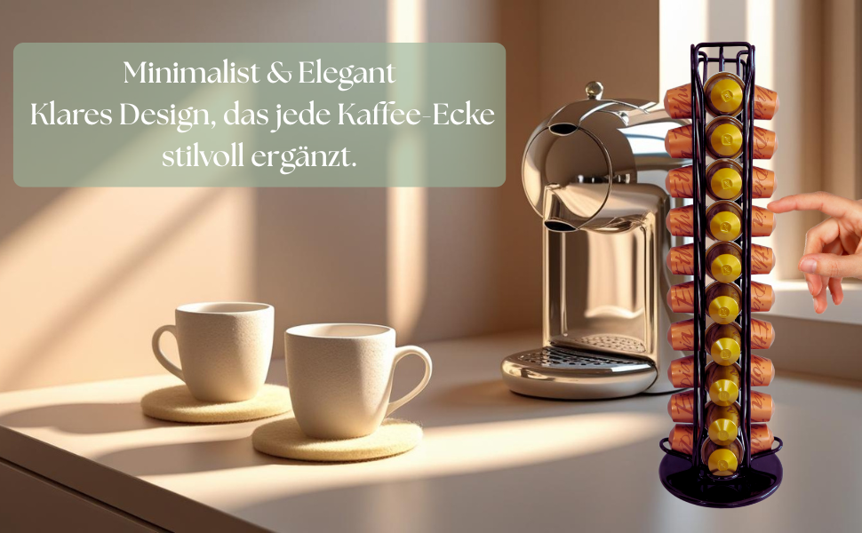 Тримач для капсул Nespresso Alpenature, органайзер для кавових капсул, чорний, з антиковзким дном