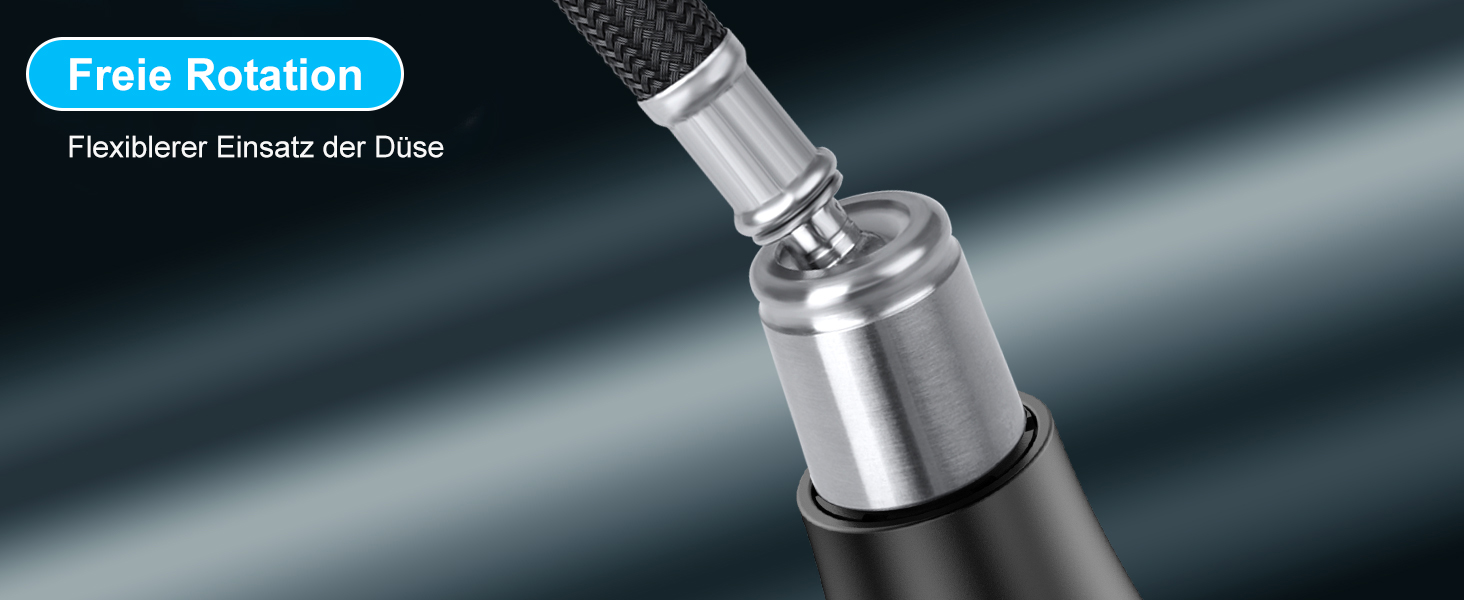 Змішувач кухонний висувний з нержавіючої сталі з 360° обертанням та 4 режимами, для кухонних мийок, з ABS-розпилювачем, підходить лише для ЄС (G3/8)