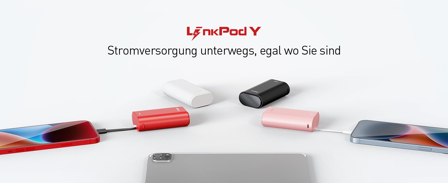 Power Bank iWALK Klein 9000mAh: Компактний портативний зарядний пристрій з вбудованим кабелем, швидка зарядка, сумісний з iPhone, Samsung та іншими пристроями