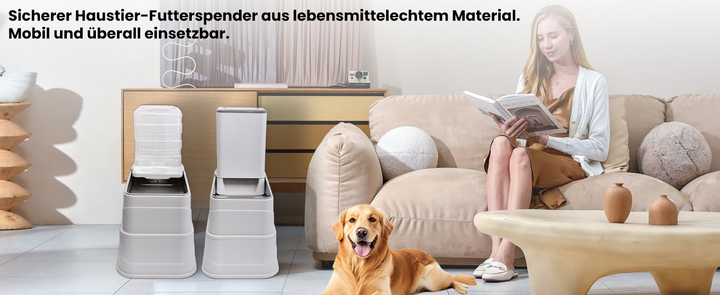 Автоматичний дозатор корму для собак 7L (2 шт.) з нержавіючою мискою, регульована висота, XXL, для великих собак та котів Maine Coon