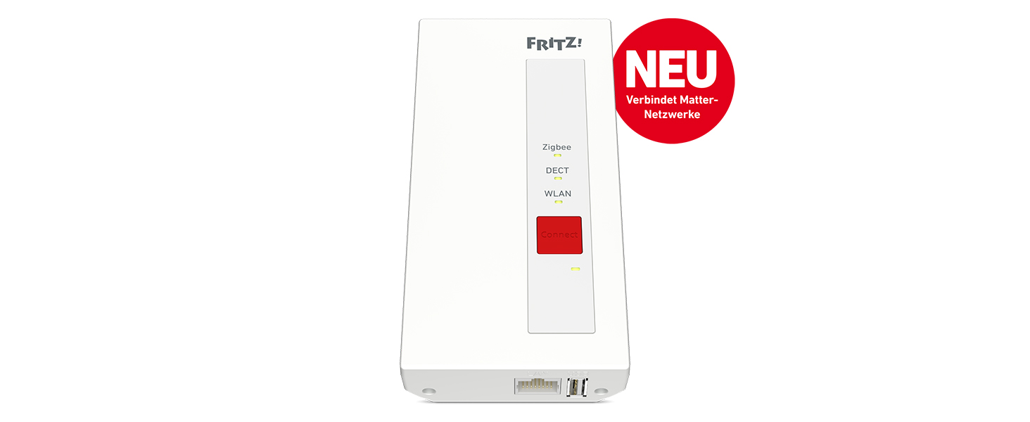 FRITZ!Smart Gateway: Роутер для підключення Zigbee, DECT-ULE та Matter Smart Home пристроїв, стабільне Wi-Fi/LAN з'єднання