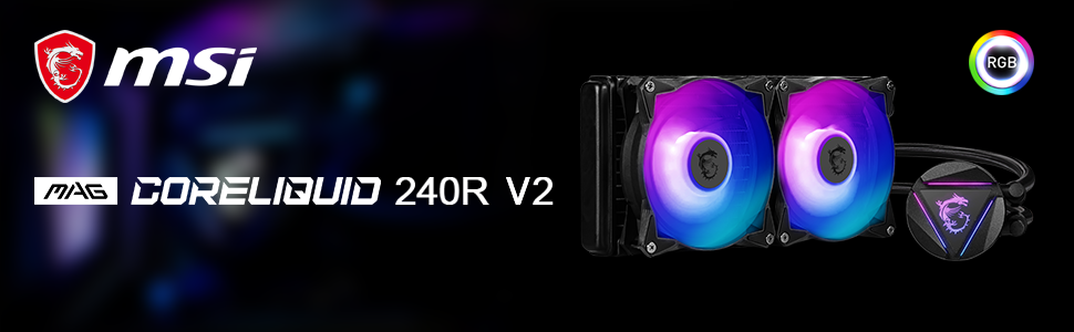 MSI MAG CoreLiquid R V2 AIO: Система водяного охолодження CPU з RGB підсвічуванням (240 мм)