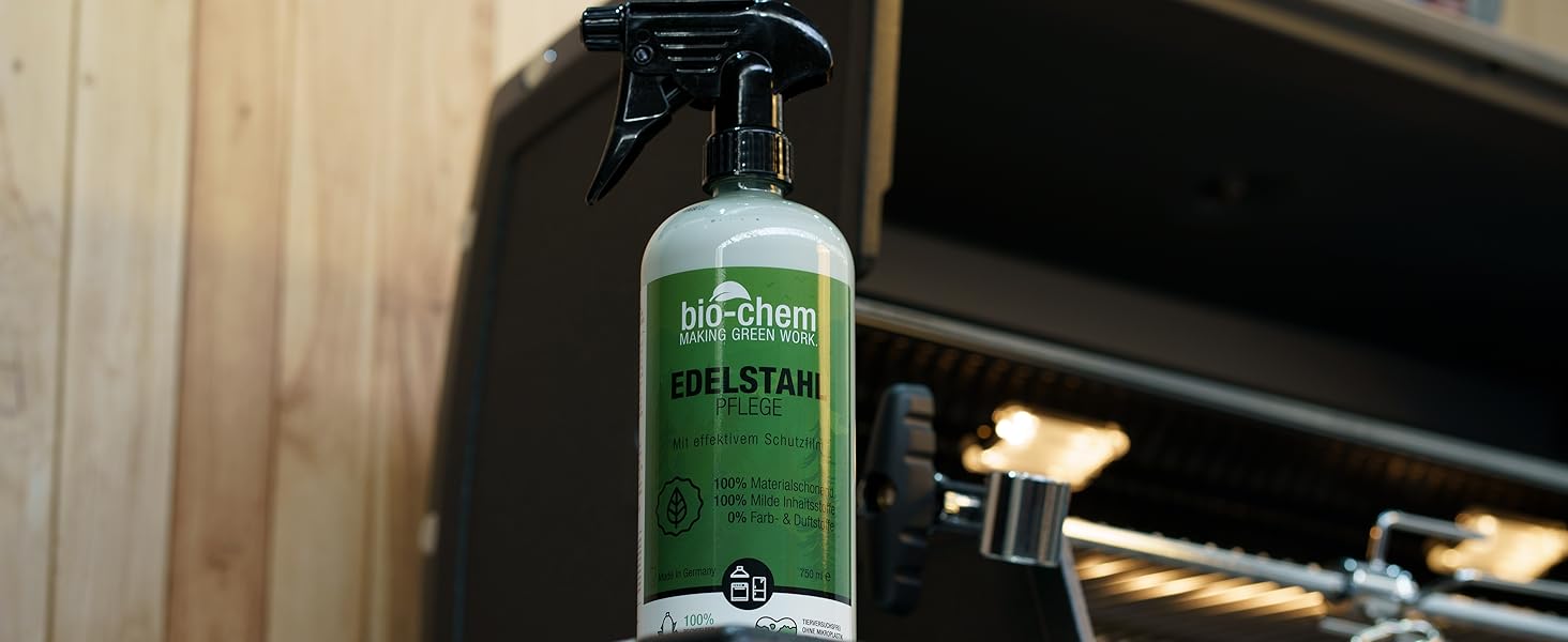 Bio-Chem Grill Cleaning and Care Set Professional Box 9-Piece: Smoke Residue Remover 1L (including spray bottle) + BBQ Cleaner 750ml + Stainless Steel Cleaner 750ml + Foam Sprayer + Grill Brush & Grill Sponge