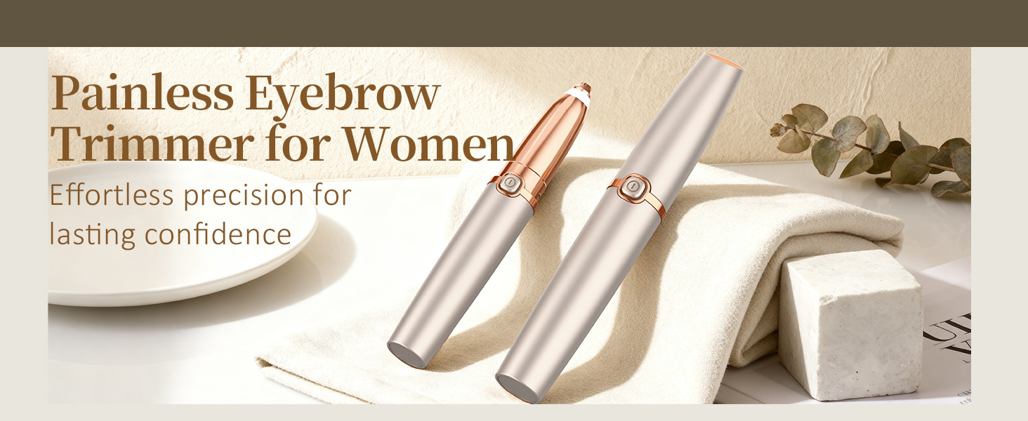 Електричний тример для брів та обличчя для жінок: з запасним наконечником | Швидке та делікатне гоління, портативний коректор брів