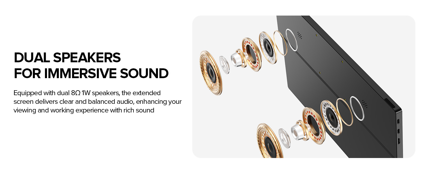 UPERFECT Портативний монітор з сенсорним екраном 15.6' FHD, 125% sRGB, матове покриття, 2000:1 контрастність, VESA, Dual USB-C, для ноутбука/телефону/ігрової консолі