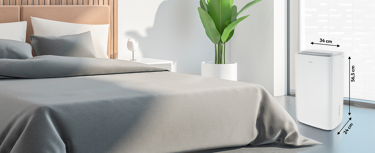 Електричний осушувач повітря MEDION DH10 - 12L, 15м², тихий, з таймером