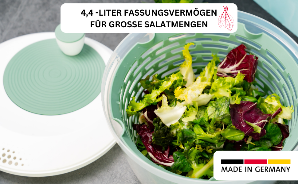 Салатниця Westmark об'ємом 4.4 л, пластик BPA-free, прозора/біла/зелена, 243022EA