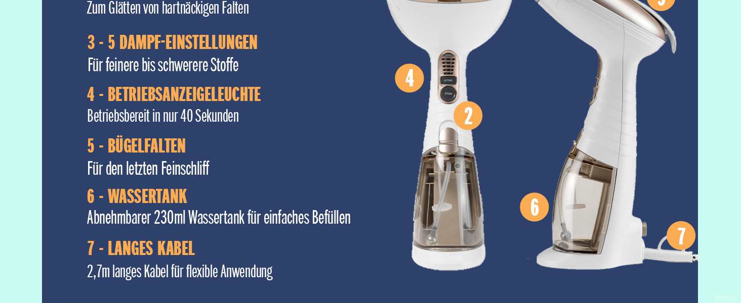 Conair Turbo ExtremeSteam: праска з парою, 5 режимів, 25 г/хв, швидкий нагрів, 3 насадки, білий/бежевий, EU