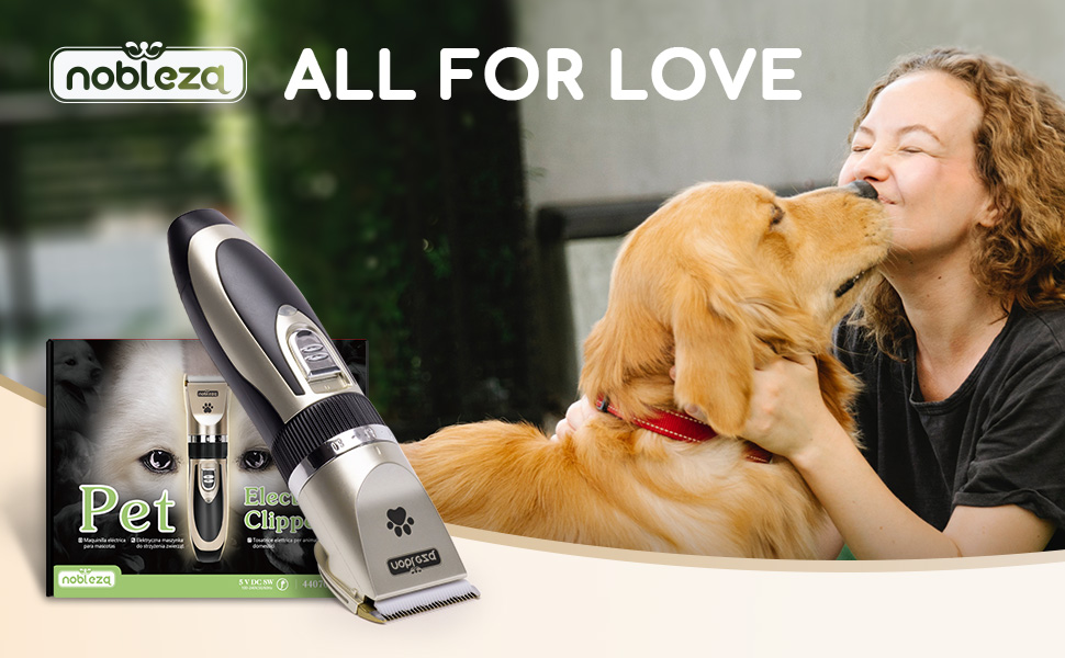 Електрична машинка для стрижки собак та котів, професійна, бездротова, акумуляторна, золота