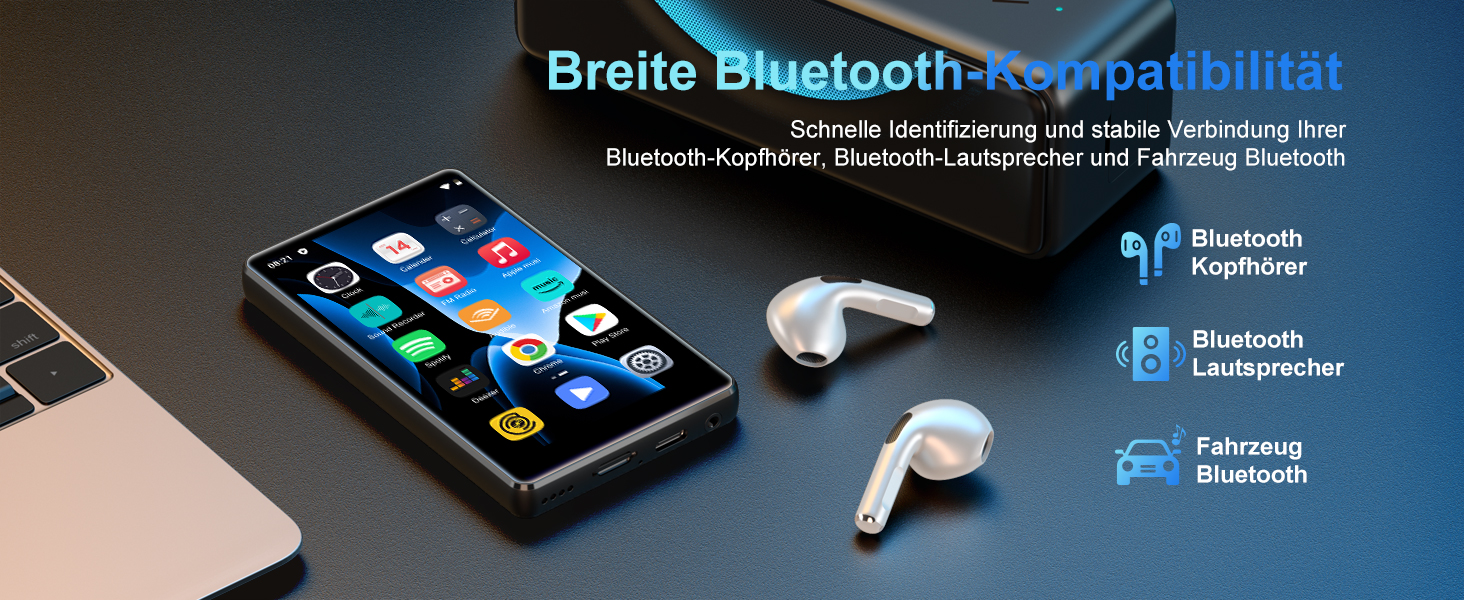 MP3 плеєр SWOFY 80GB з Bluetooth та WiFi, 4.0