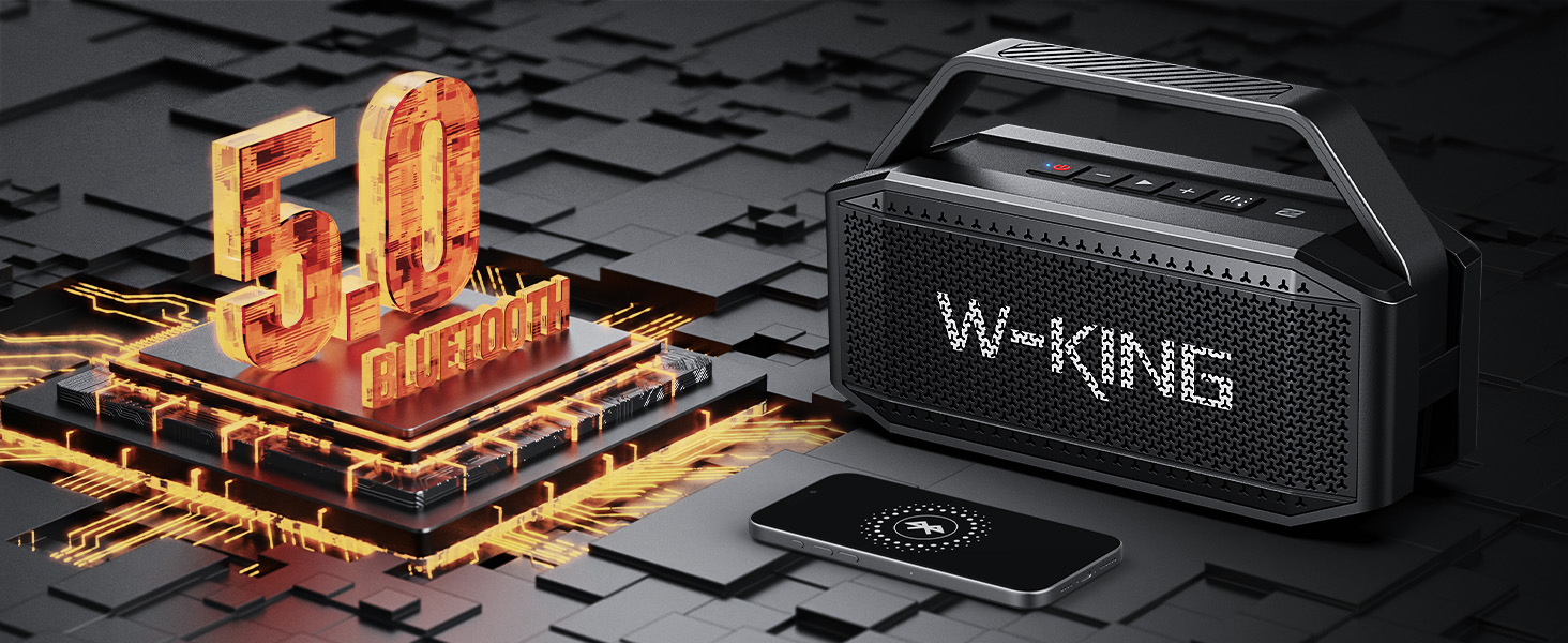 W-KING Bluetooth Колонка 100W (Пікова потужність) - Портативна Колонка з Глибоким Басом, Power Bank, TF/AUX, EQ, IPX6, 40 годин роботи