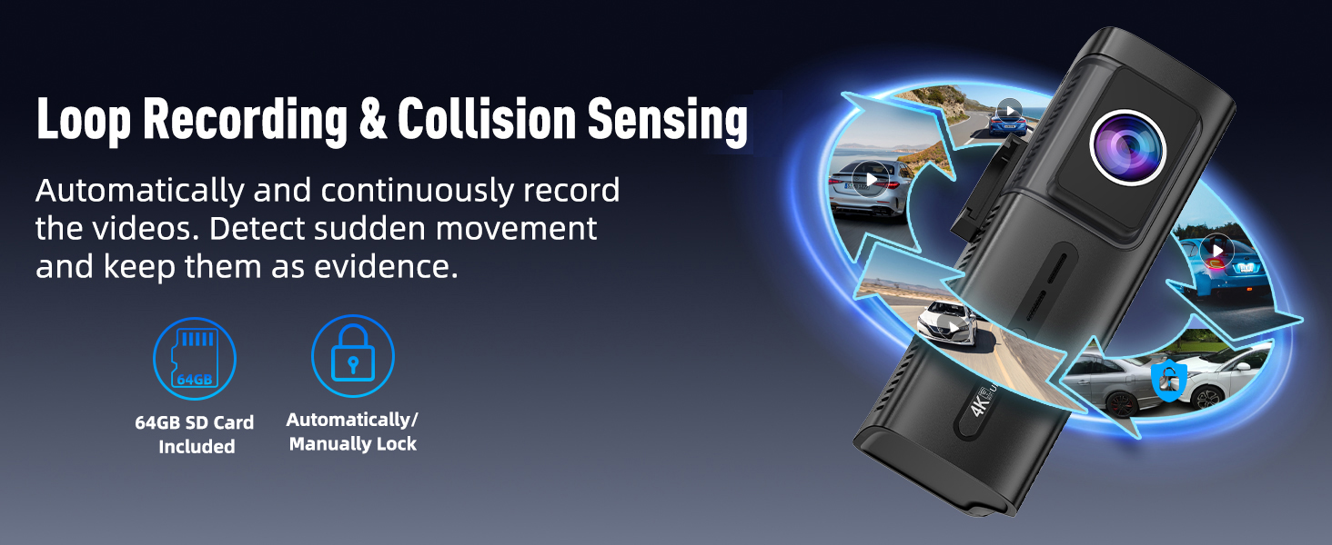 3-канальний автомобільний відеореєстратор 4K+1080P+1080P (передній, задній, салон), 5GHz WiFi, 3.16