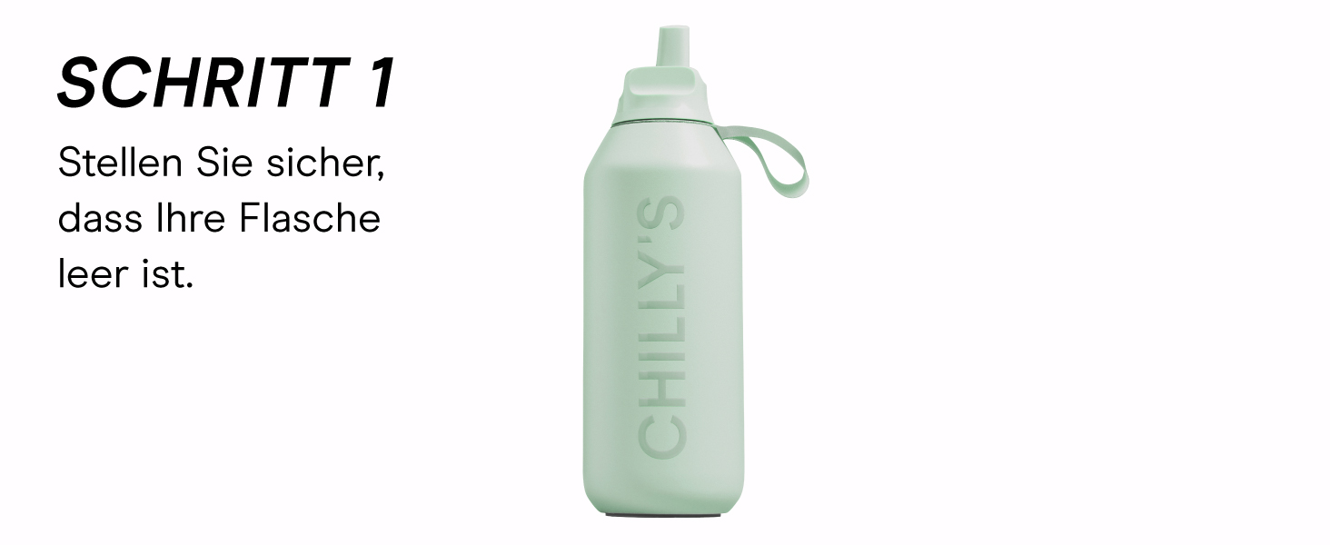 Термобутилка Chilly's Series 2 Flip з трубочкою, спортивною кришкою та нейлоновою ручкою, з нержавіючої сталі, зручне відкриття, щітка для очищення трубочки у комплекті