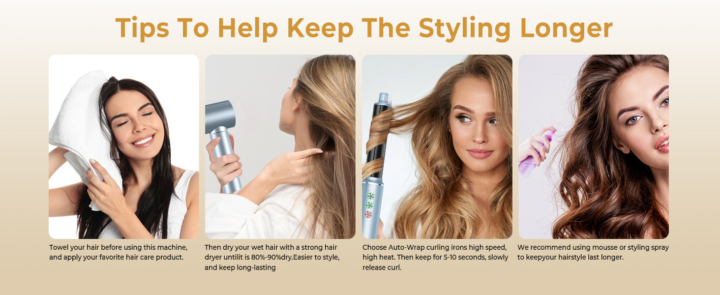 Набір для укладки волосся 7 в 1 OKWRAP Airstyler: фен, плойка, щітка для випрямлення, іонізація, 110000 об/хв, сірий/срібний