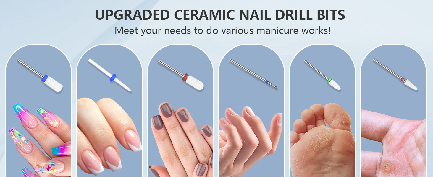 Електрична машинка для манікюру та педикюру Kredioo бездротова, 35000 об/хв з 6 насадками для видалення кутикули, шкарлагу, акрилу та гелю