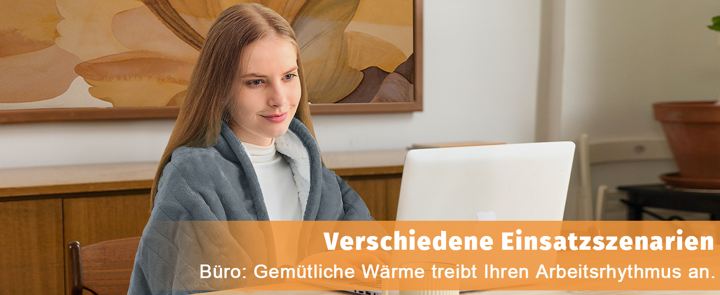 Електрична ковдра BOMOVA з автовимкненням, плюшева ковдра для дому, 10 температурних режимів, таймер, 130x180 см, сірий колір