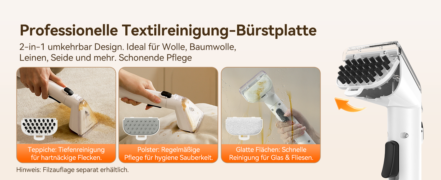 Пароочисник Uwant Y100 3-в-1 для диванів, килимів та авто. Потужність 1750W, 18KPA, з самоочищенням та 7 насадками. Гарантія 2 роки.