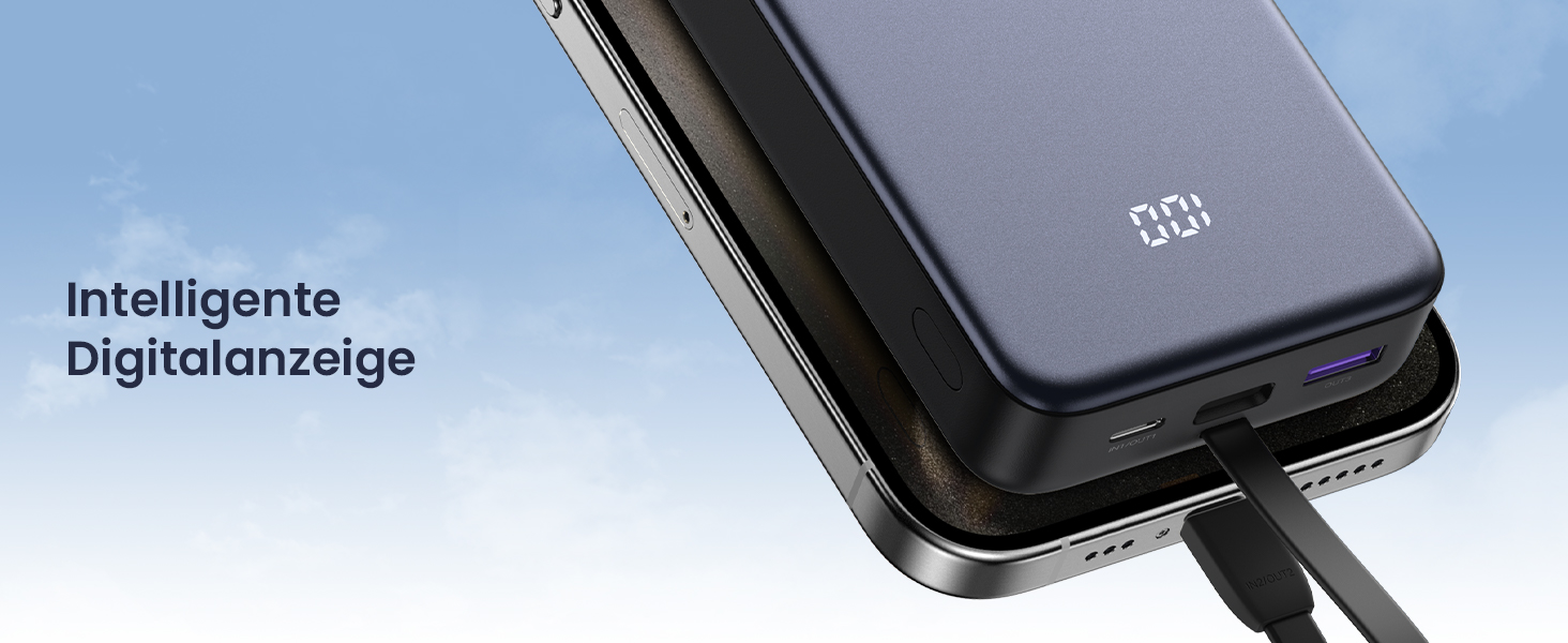 Power Bank UGREEN 20000mAh 22.5W з USB-C кабелем: заряд для iPhone, Samsung Galaxy та інших