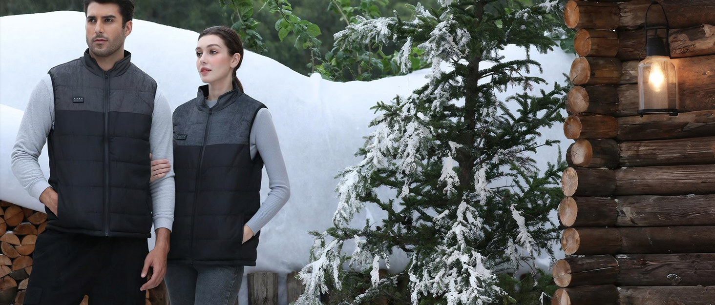 Електрична гріюча жилетка Buba Toys для чоловіків з Powerbank 20000mAh, 21 зона нагріву, 3 режими, для катання на лижах, піших прогулянок та активного відпочинку, XL, сіро-чорний колір