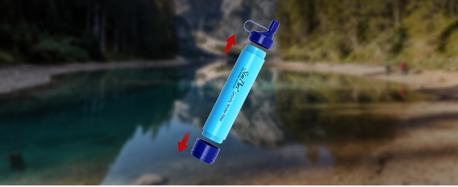 Портативний водяний фільтр SimPure Gravity 3L для кемпінгу та подорожей, з ременем і сумкою, фільтрація 0,1 мікрон, видаляє 99,9999% E.coli