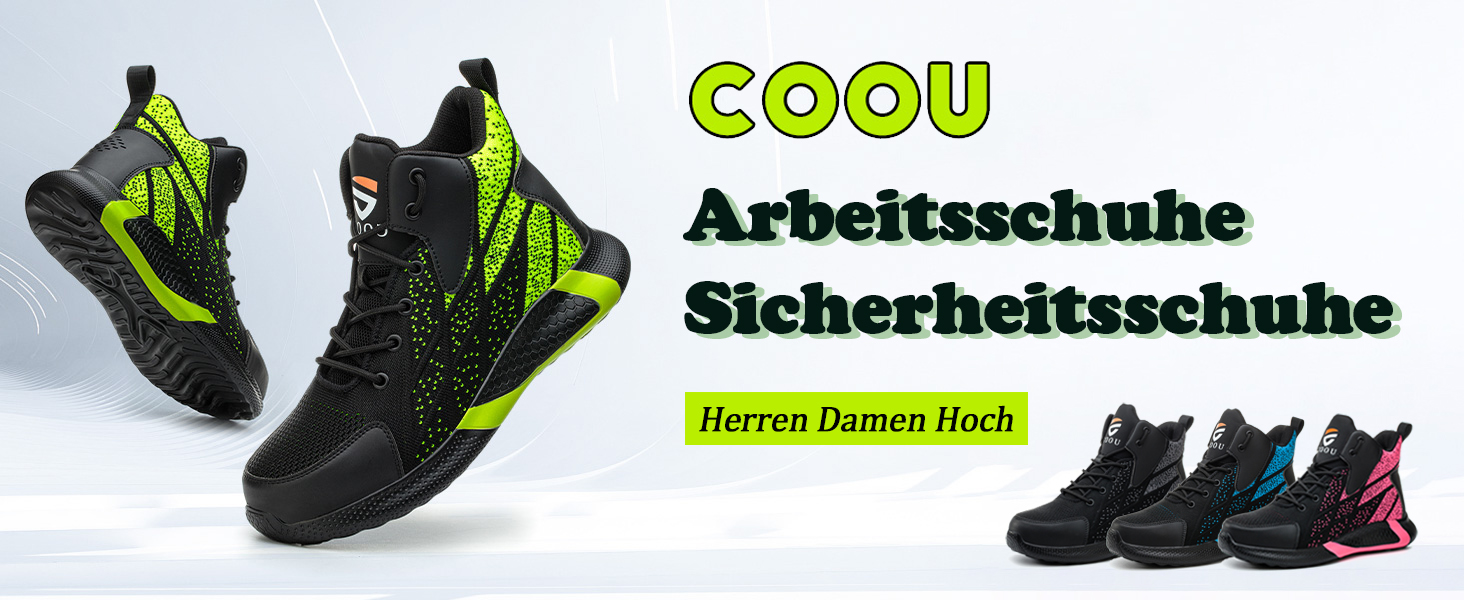 Зручні та безпечні робочі черевики для чоловіків та жінок. Дихаючі, з металевим носком, антиковзаюча підошва, спортивний дизайн, розміри 37-46 EU, колір зелений.