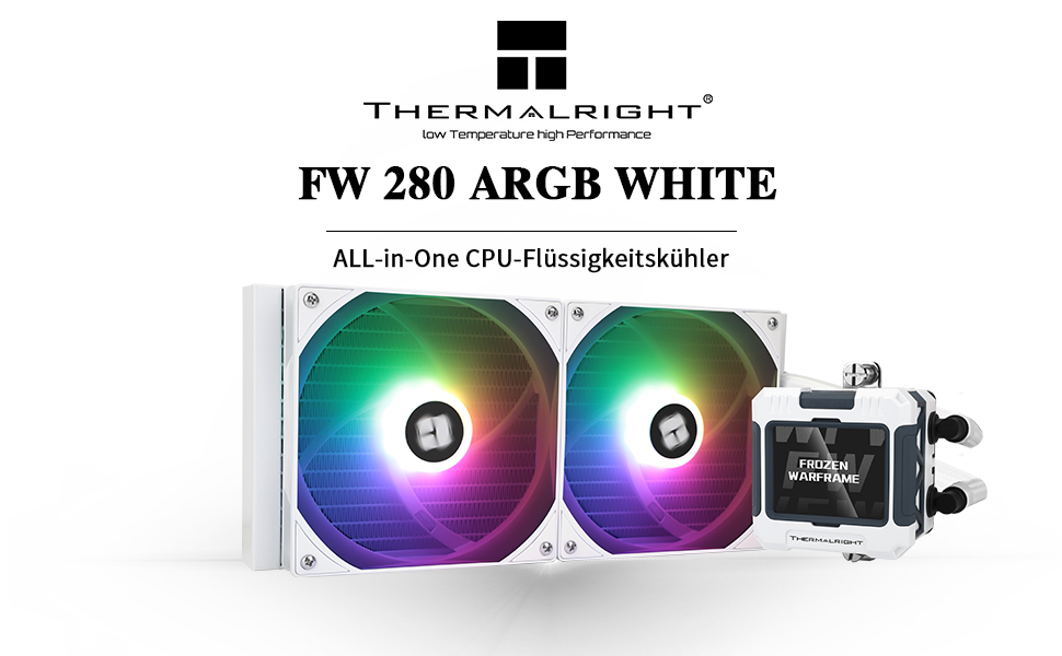 Thermalright Frozen Warframe 240 White ARGB: Рідинна система водяного охолодження CPU для AMD/Intel (LGA1700/AM4/AM5) з LCD-дисплеєм 320x240