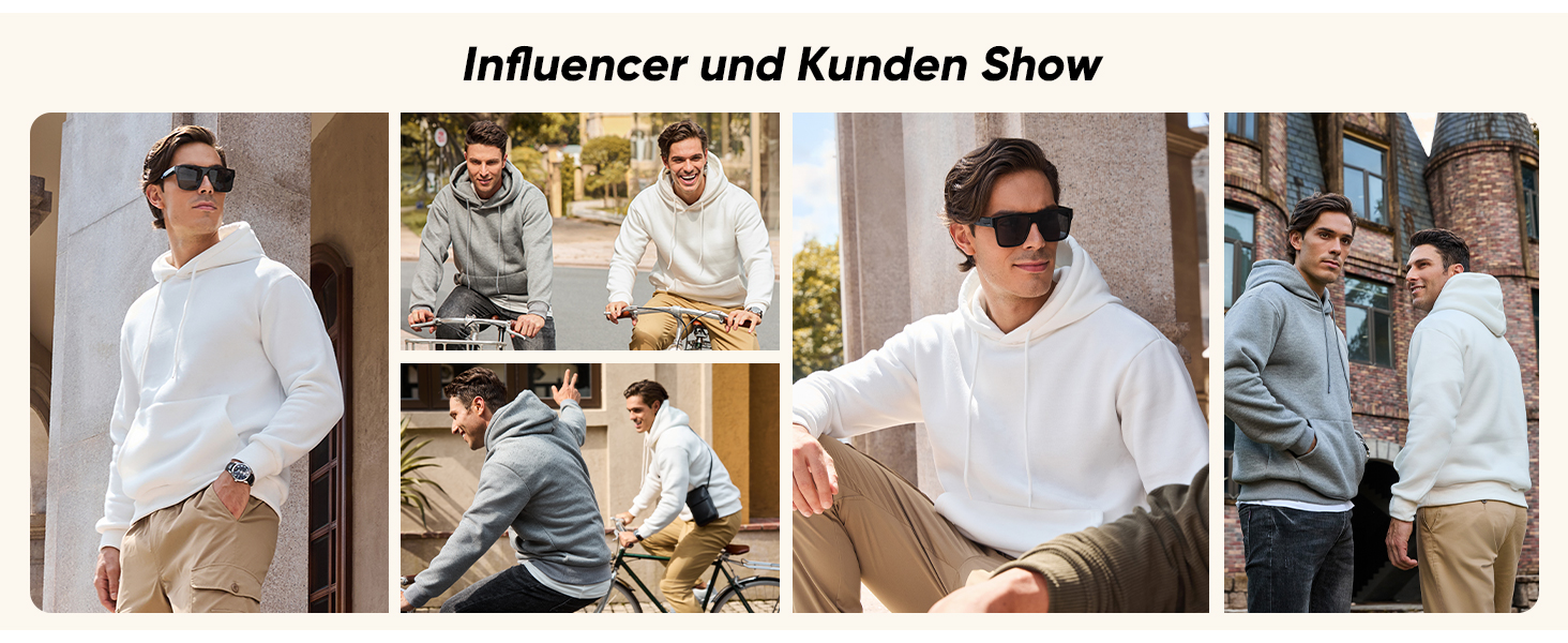 Чоловічий зимовий худі JMIERR білого кольору — теплий бавовняний прогулянковий пуловер з капюшоном та кишенями, розмір L